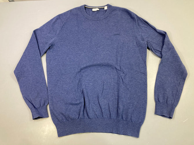Pull col rond bleu "Esprit", légèrement bouloché, moins cher chez Petit Kiwi