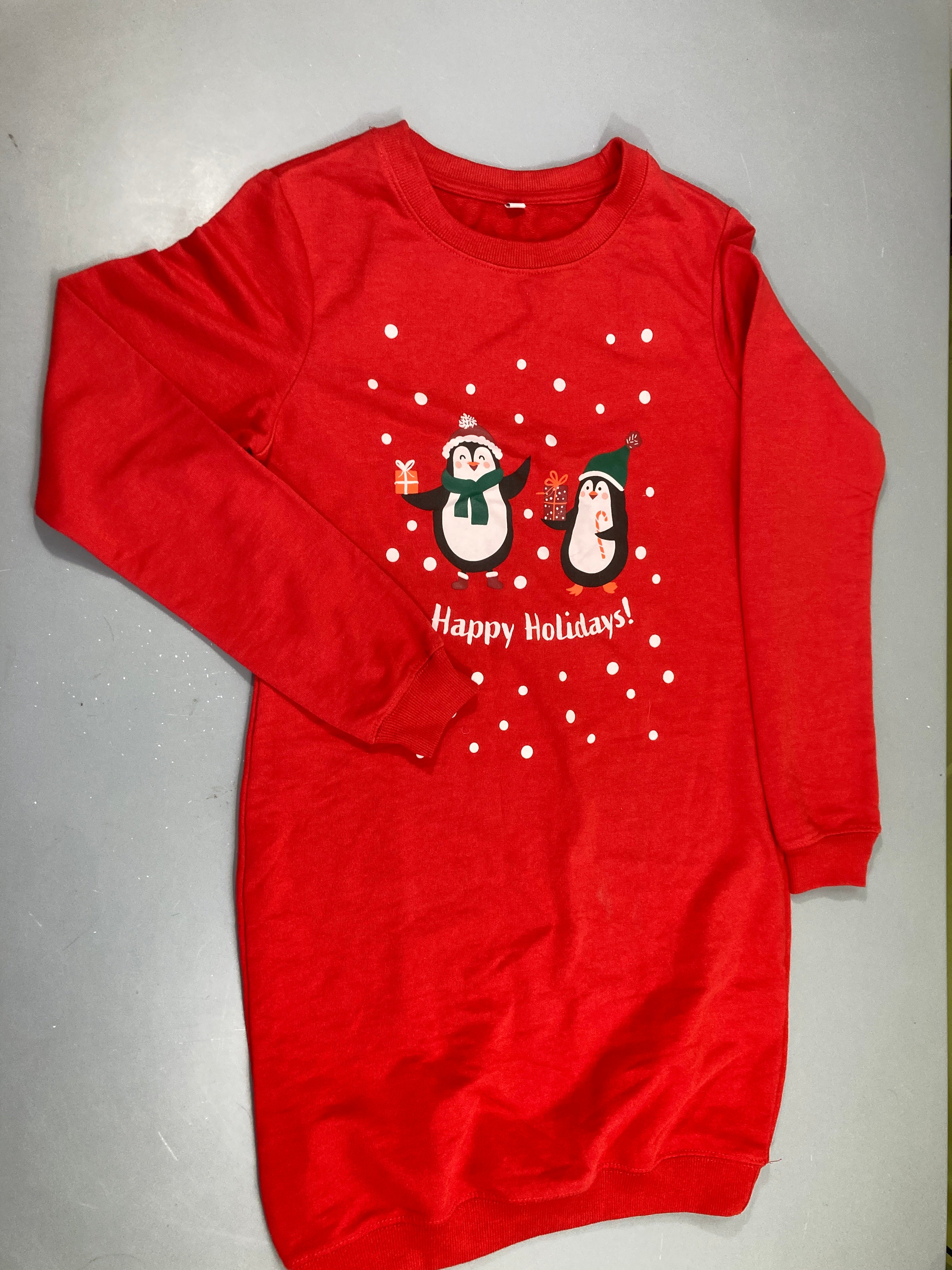 Robe m.l de Noël molleton rouge