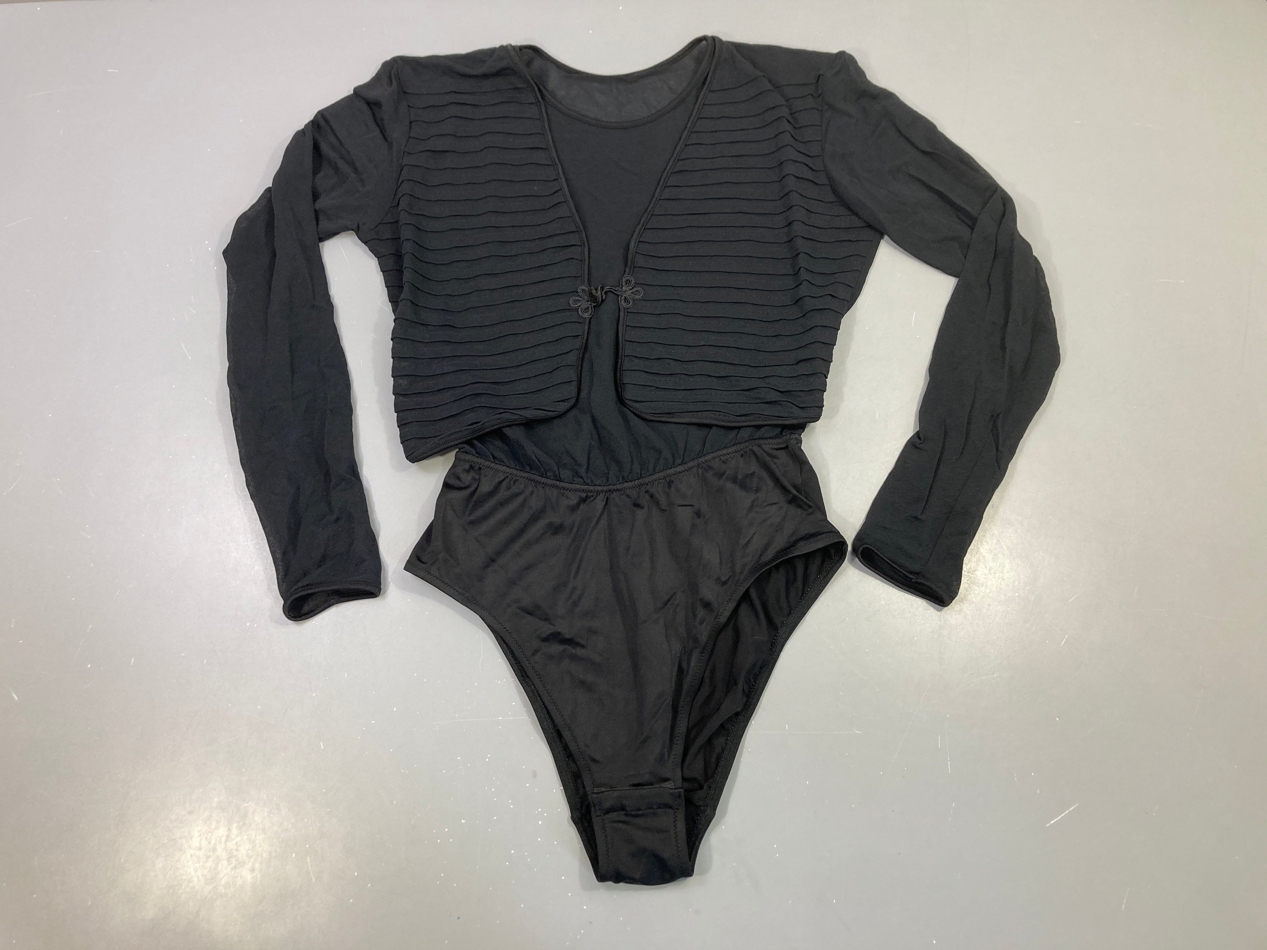 Body noir habillé voile ml effet gilet
