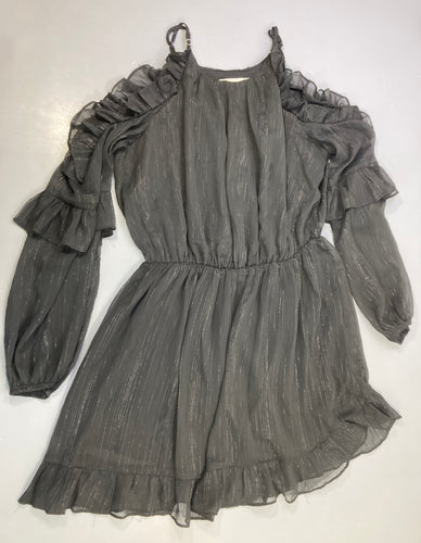 Robe noire ligné irisé épaule dégagées ml voile, moins cher chez Petit Kiwi