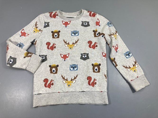 Sweat gris chiné animaux, moins cher chez Petit Kiwi
