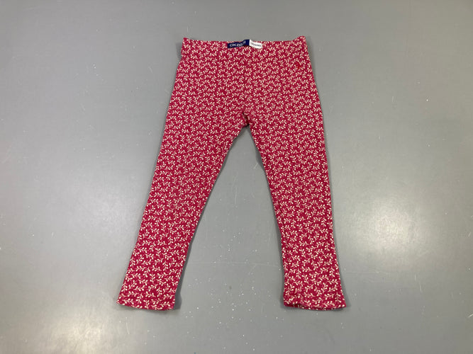 Legging côtelé bordeaux motif végétal, moins cher chez Petit Kiwi