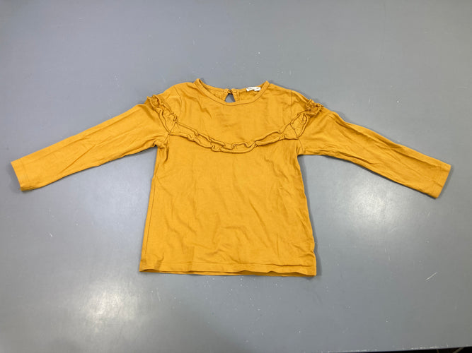 T-shirt m.l moutarde, volant col, moins cher chez Petit Kiwi