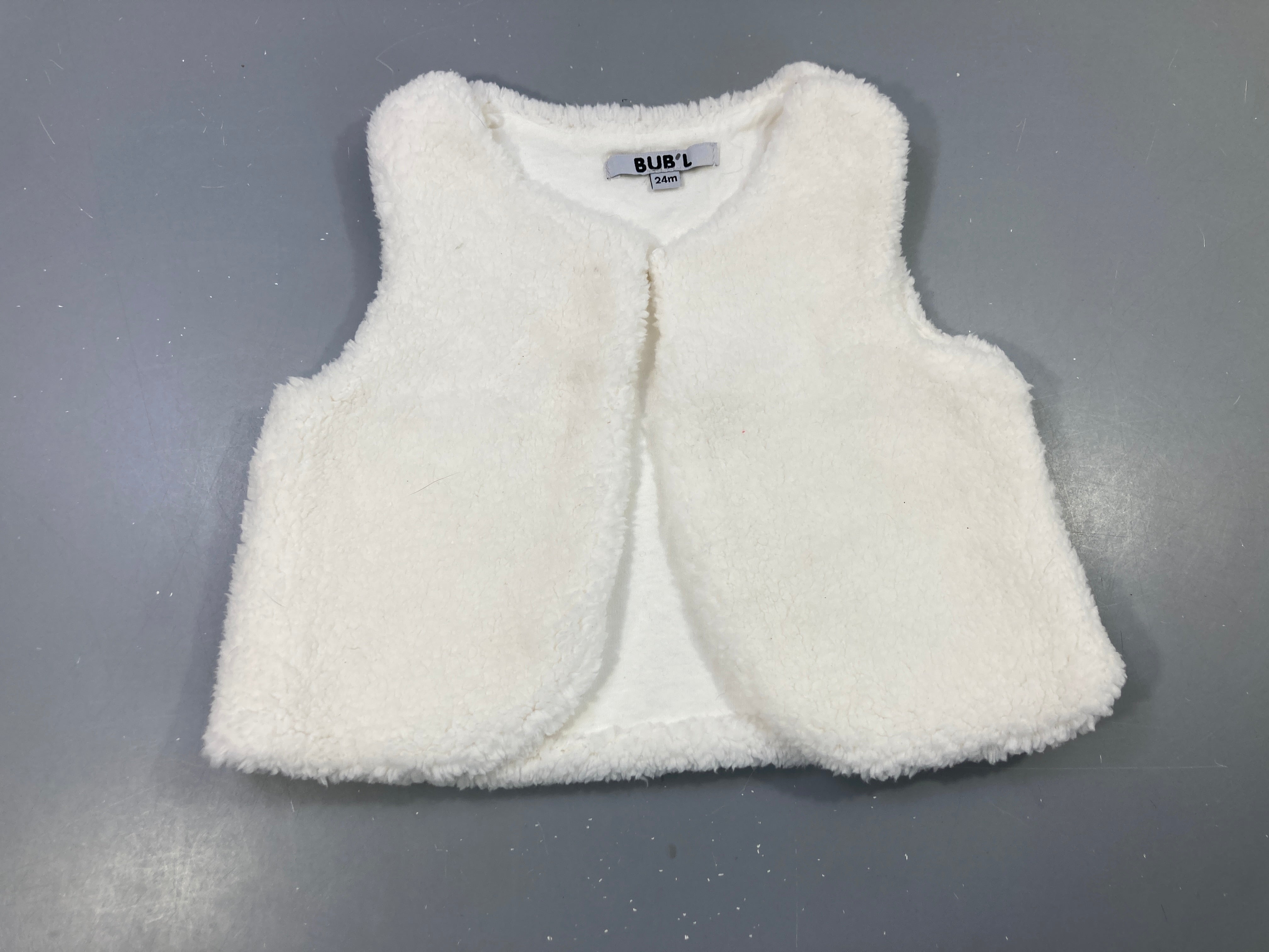 Gilet sans manches peluche blanc BUB'L