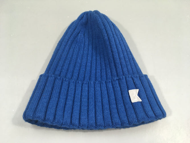Bonnet bleu  côtelé  T57, moins cher chez Petit Kiwi