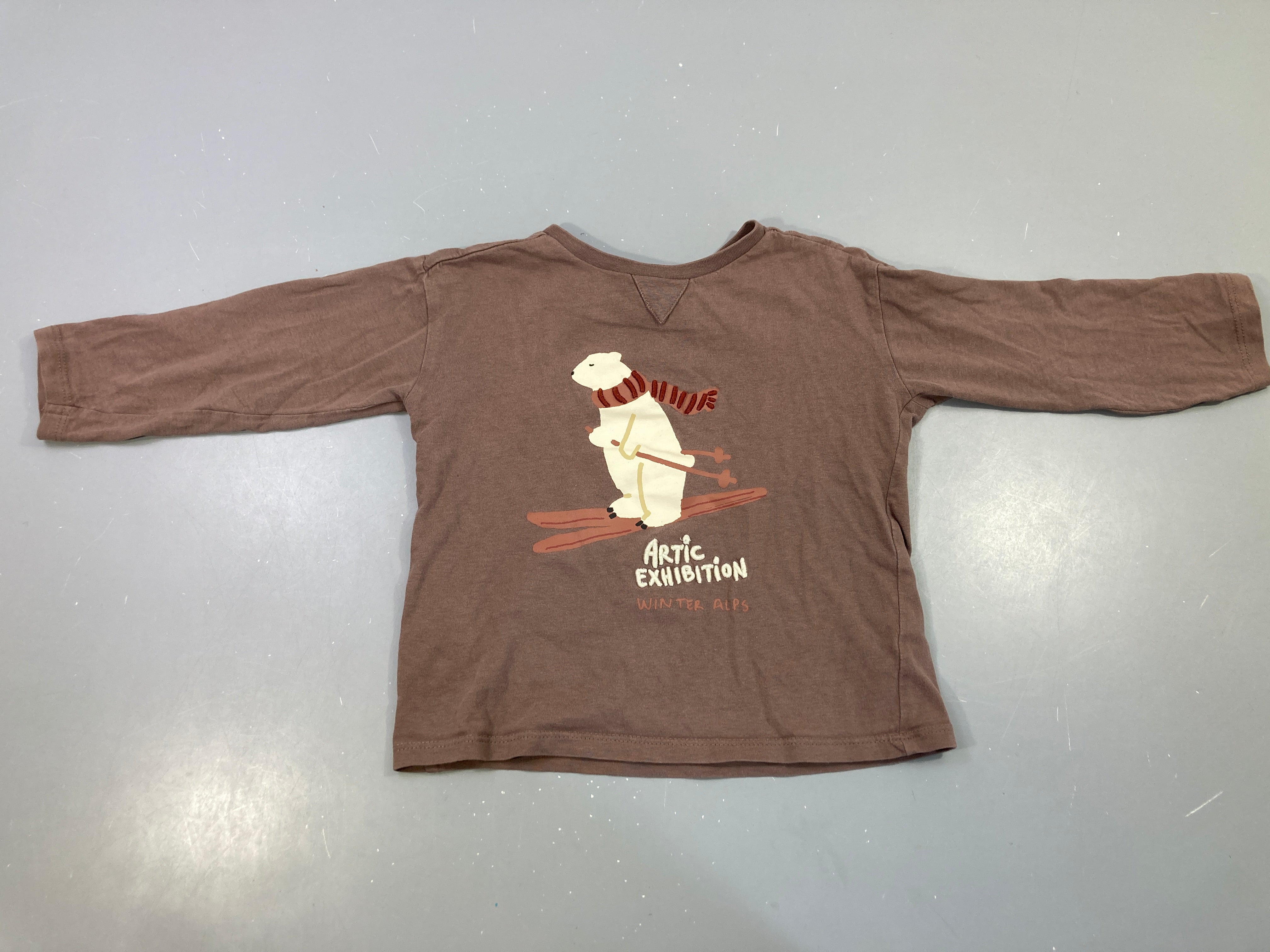 T-shirt m.l brun ours ski