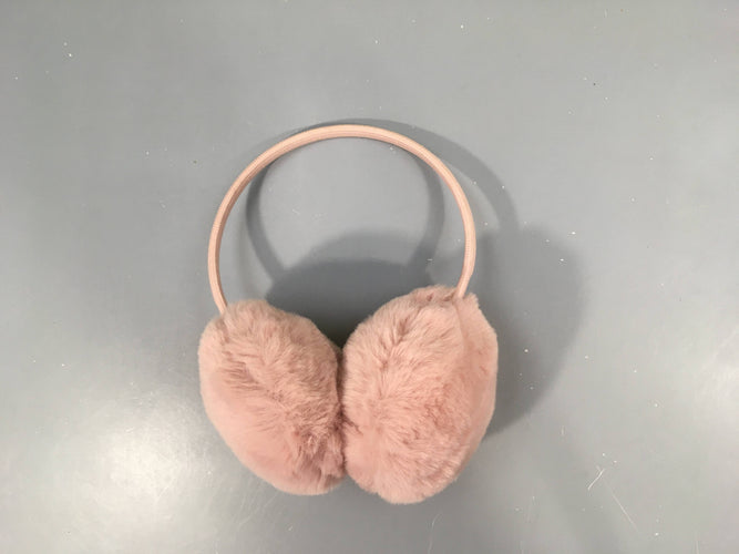 Caches oreilles peluche rose, moins cher chez Petit Kiwi