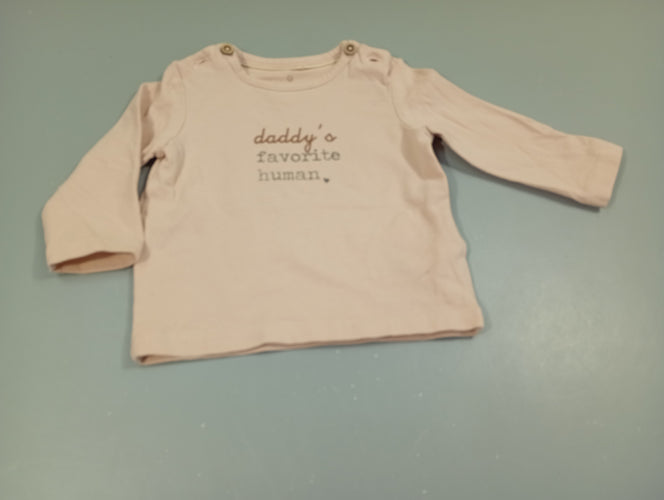 T-shirt m.l rose pâle "daddy's favorite human", moins cher chez Petit Kiwi