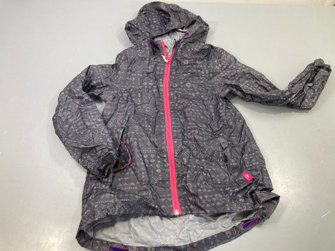 K-way bleu marine à motifs zip rose, moins cher chez Petit Kiwi