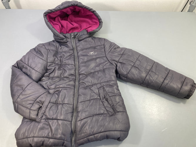 Veste grise  zippée  à capuche ammovible, intérieur polar, moins cher chez Petit Kiwi