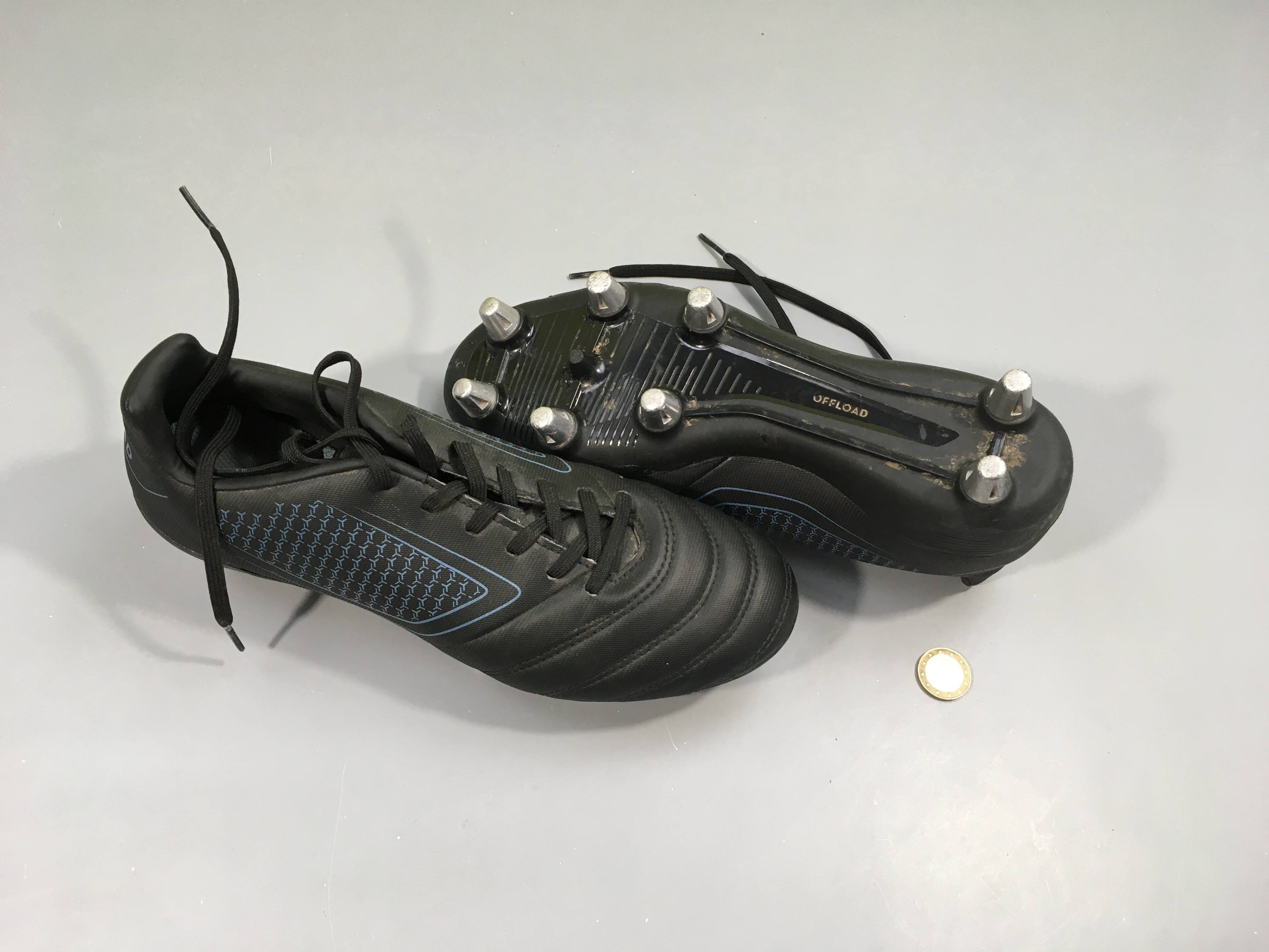 Offload-Chaussures à crampons noir-bleu Rugby