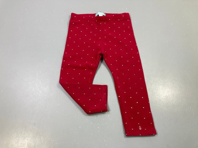 Legging rose fuchsia à pois argentés, intérieur doux et chaud, moins cher chez Petit Kiwi