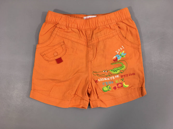 Bermuda orange crocodile, moins cher chez Petit Kiwi
