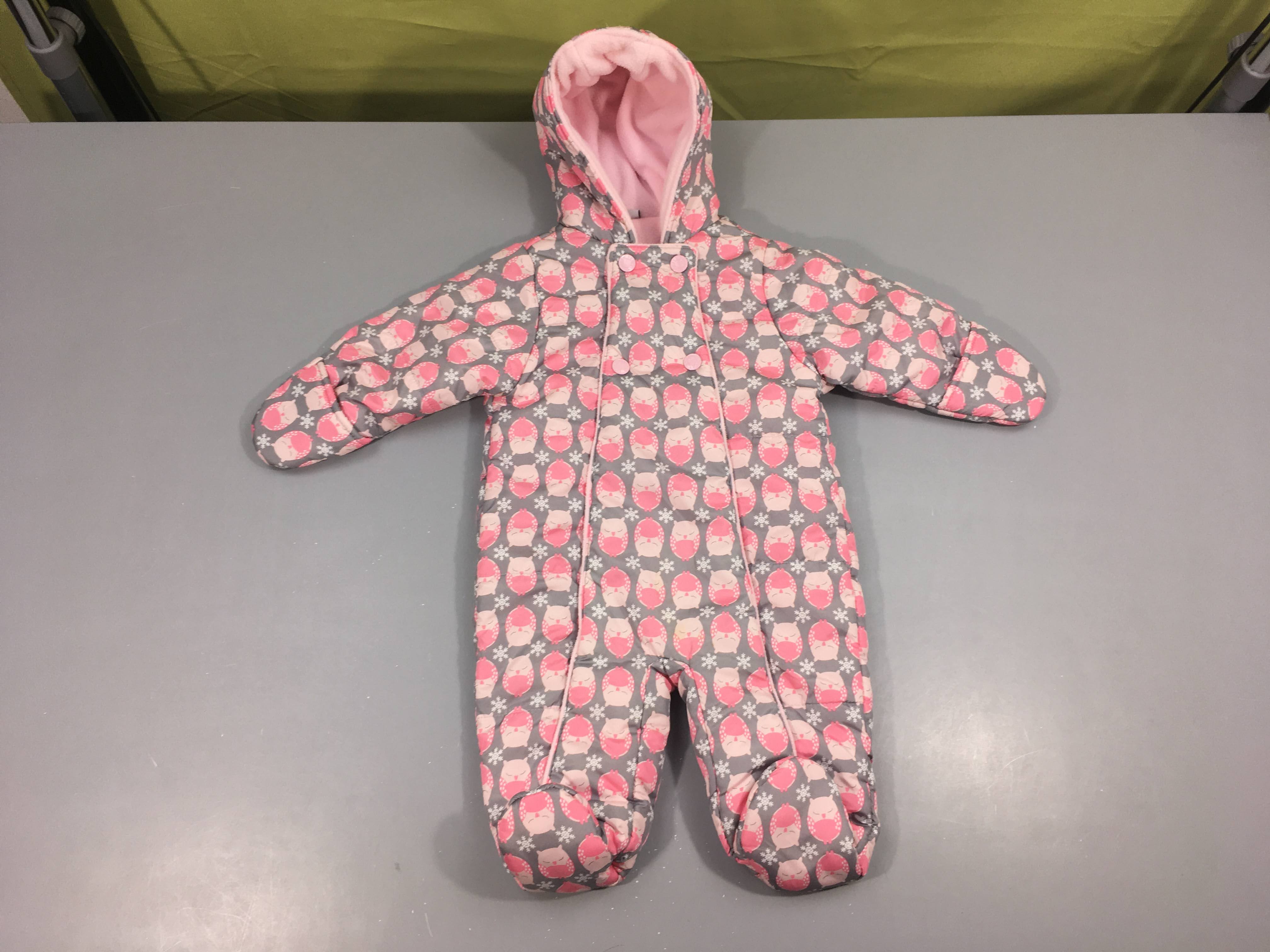 Combi gris/rose doublée polar hiboux