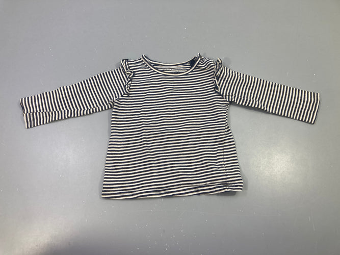 T-shirt m.l blanc rayé bleu foncé fil doré, moins cher chez Petit Kiwi