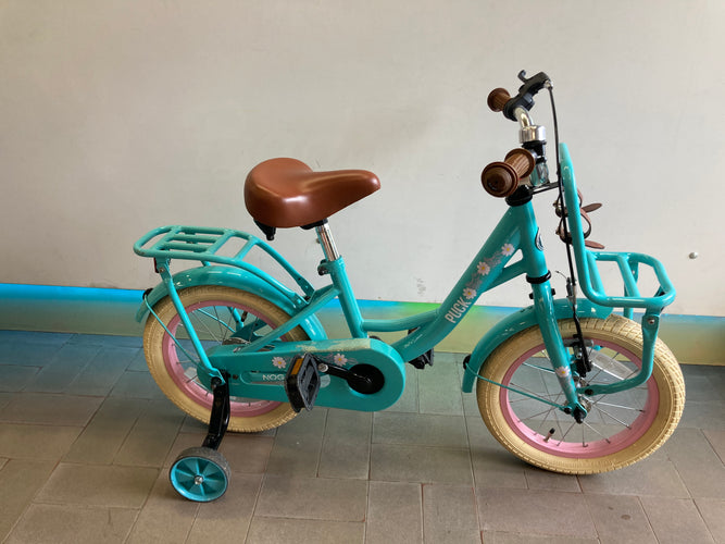 Vélo Enfant Nogan Kiki - 12 pouces - Turquoise Puk, 2 à 4 ans, 160€ neuf, les petites roues ont servi, moins cher chez Petit Kiwi