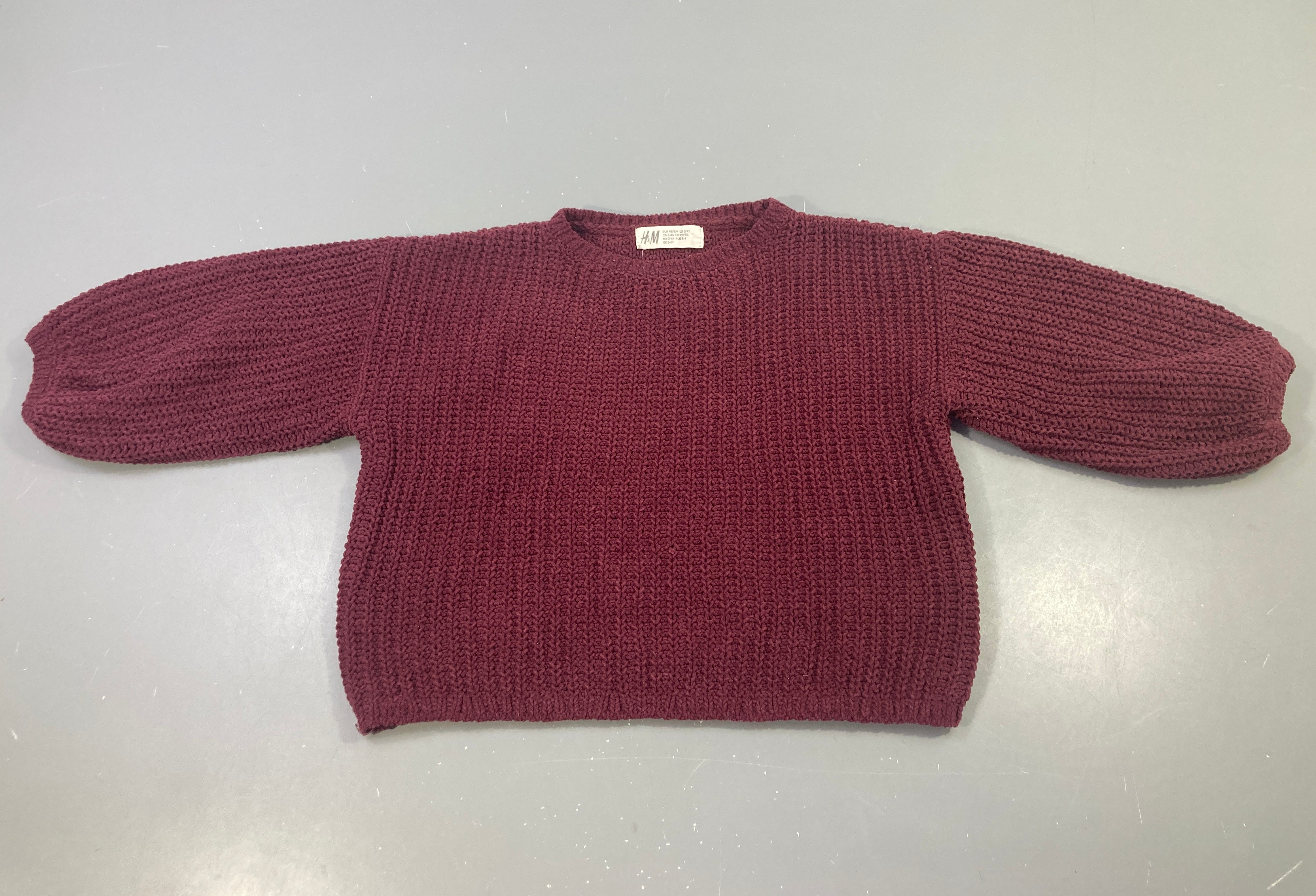 Pull mailles bordeaux
