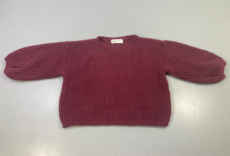 Pull mailles bordeaux, moins cher chez Petit Kiwi