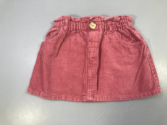 Jupe velours côtelé rose, moins cher chez Petit Kiwi