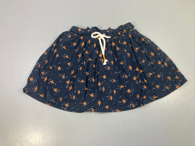 Jupe jersey bleu foncé oiseaux, moins cher chez Petit Kiwi