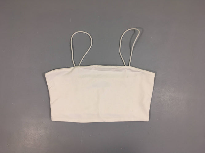 Crop top effet satiné blanc, moins cher chez Petit Kiwi