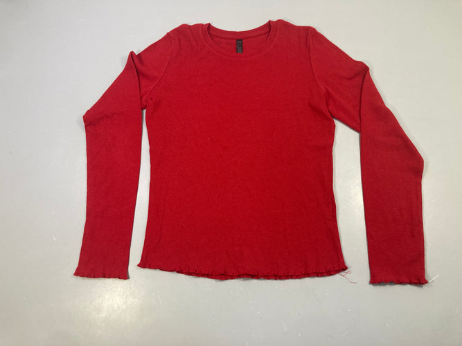 T-shirt m.l finement côtelé rouge, moins cher chez Petit Kiwi