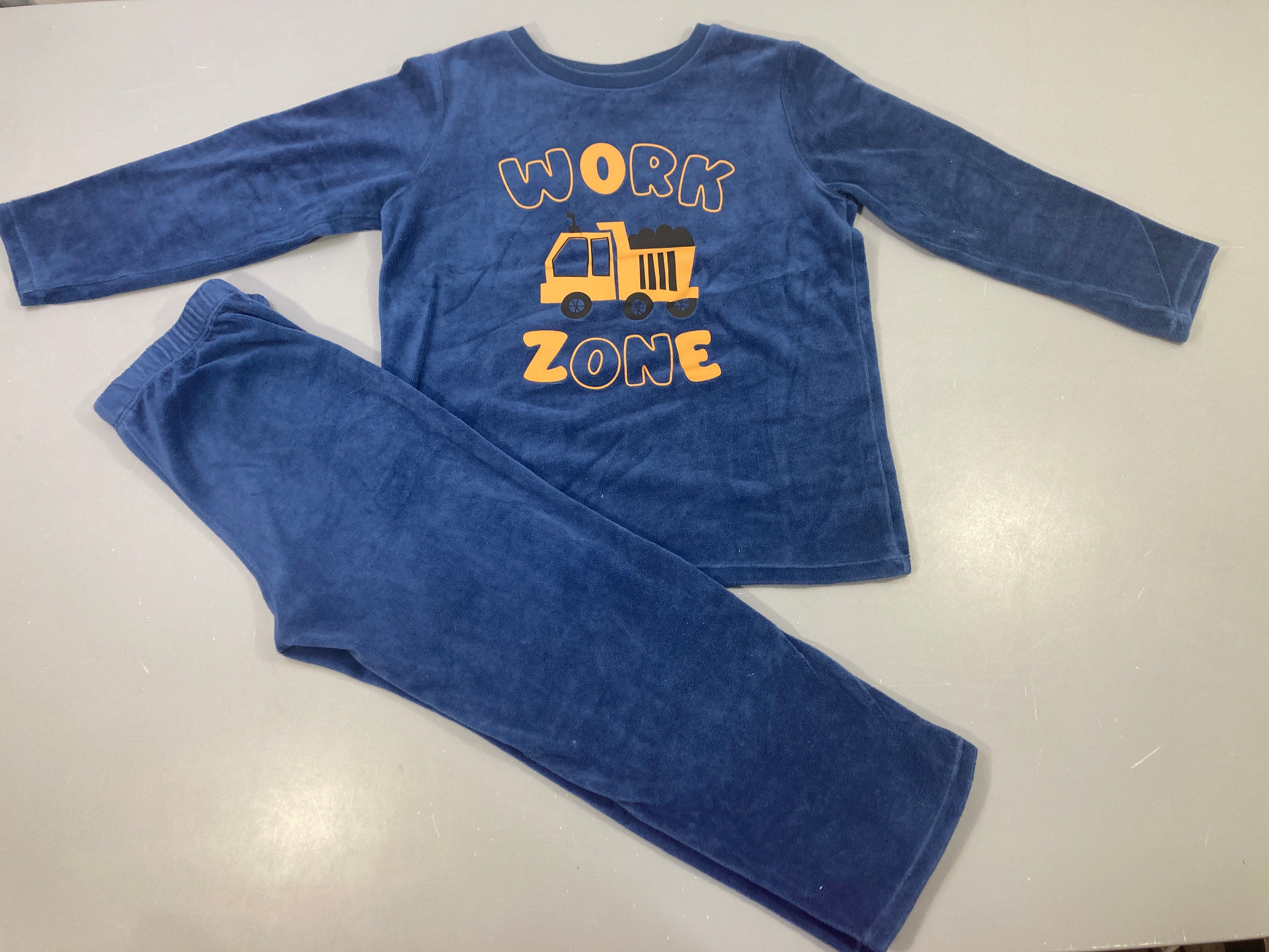 Pyjama 2 pièces velours bleu Work Zone