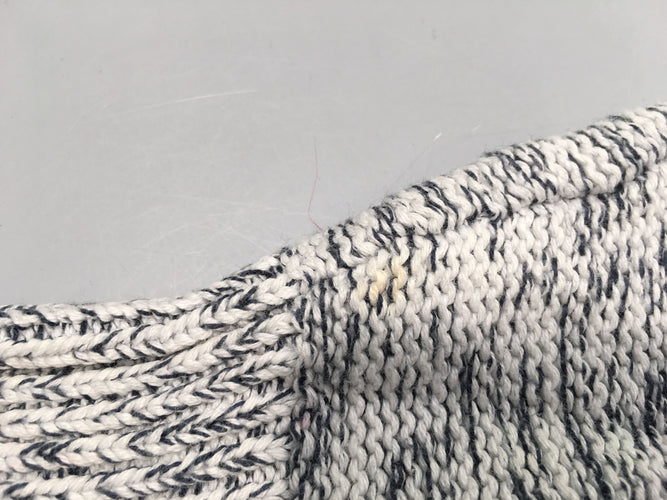 Pull mailles chinées bleu foncé-blanc Petite tache manche, moins cher chez Petit Kiwi