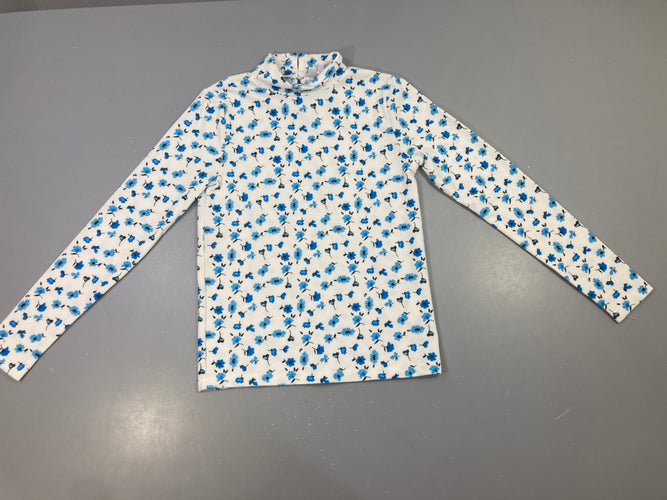 Sous-pull col roulé fleurs bleues ml, moins cher chez Petit Kiwi