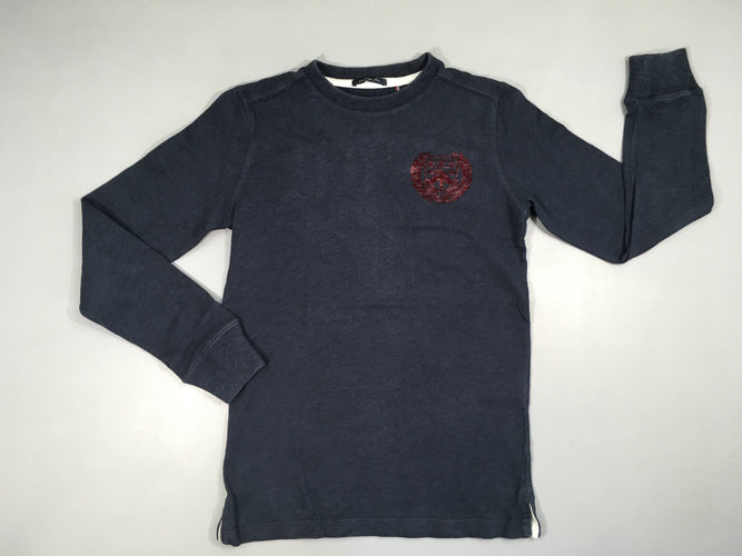 Sweat léger bleu foncé motif bordeau usé!, moins cher chez Petit Kiwi