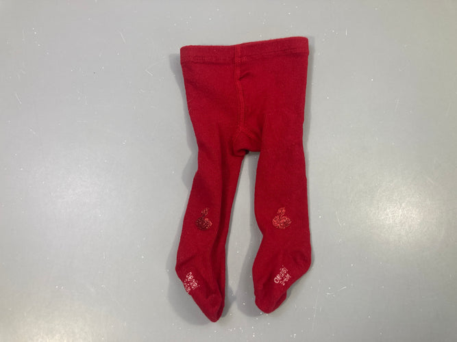 Collant rouge motif oiseau pailleté, moins cher chez Petit Kiwi