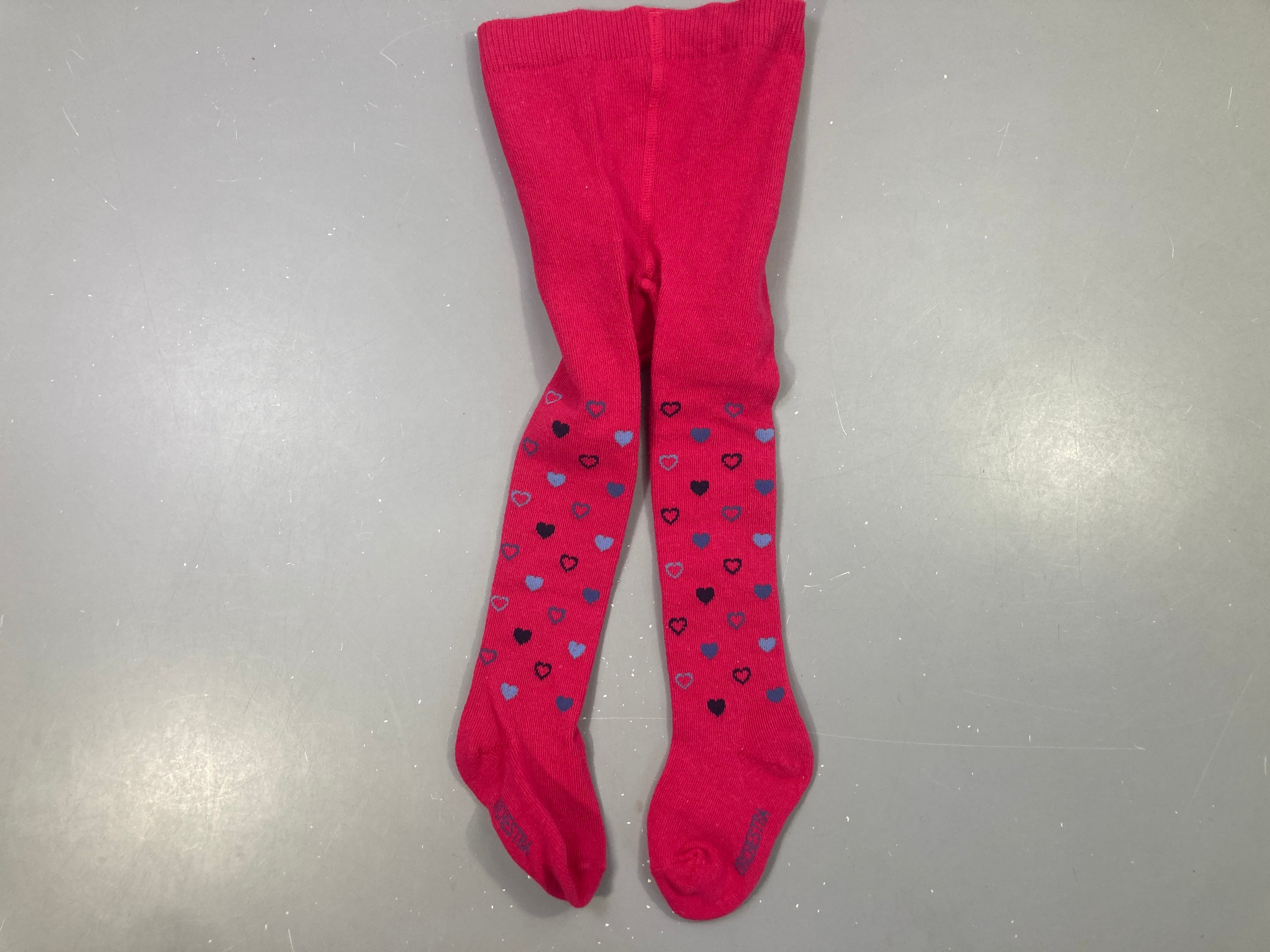 Collant rose motif cœurs