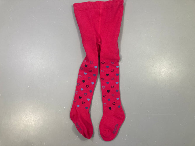 Collant rose motif cœurs, moins cher chez Petit Kiwi