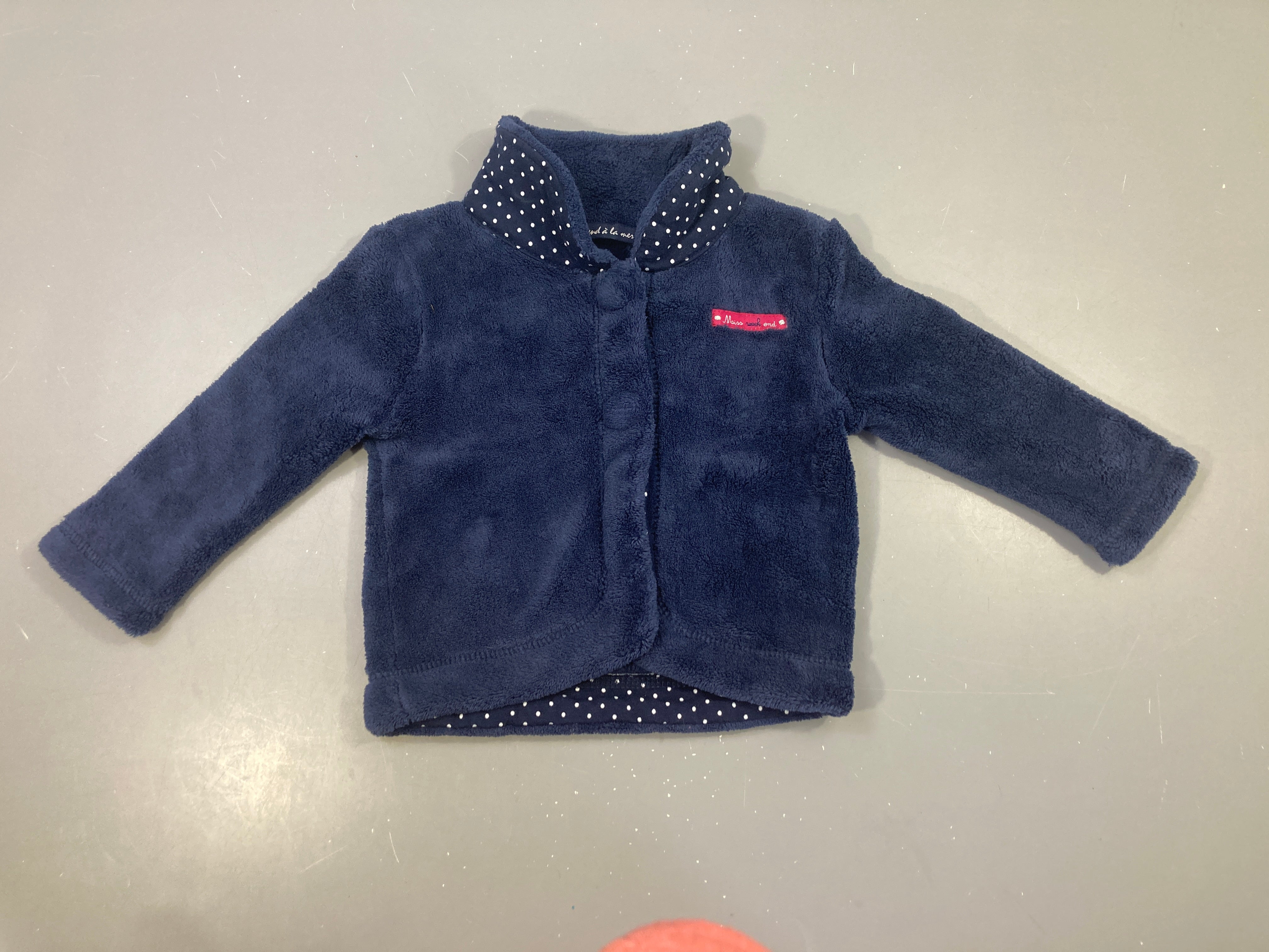 Gilet polaire marine pois