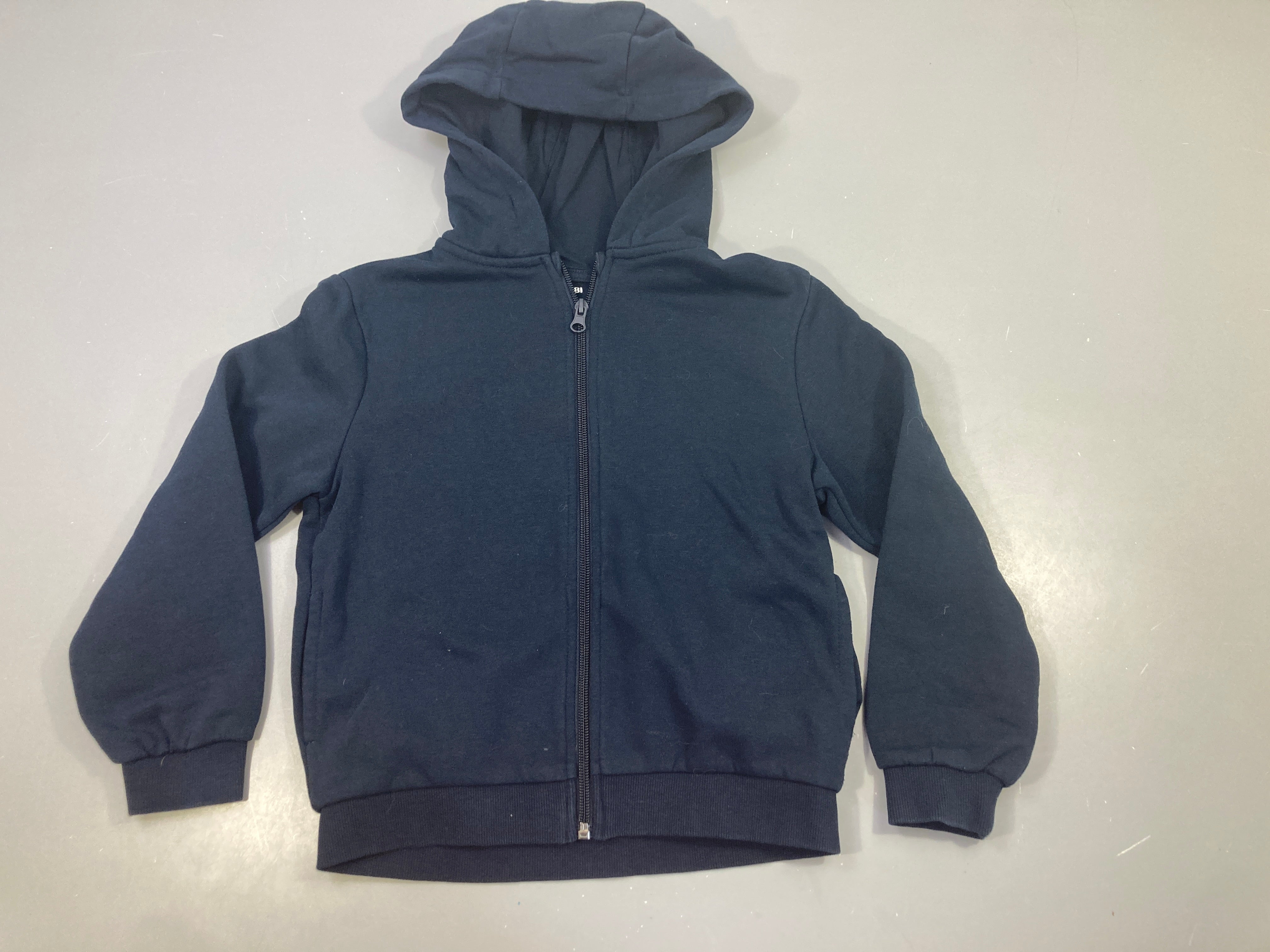 Sweat zippé capuche bleu marine