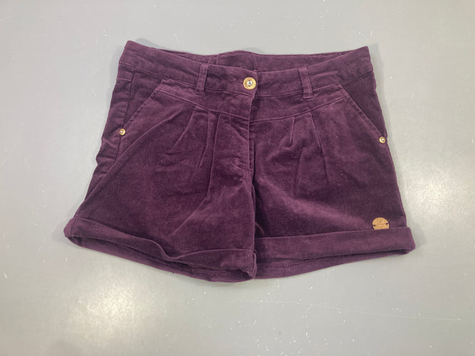 Short velours à revers aubergine Violetta, moins cher chez Petit Kiwi