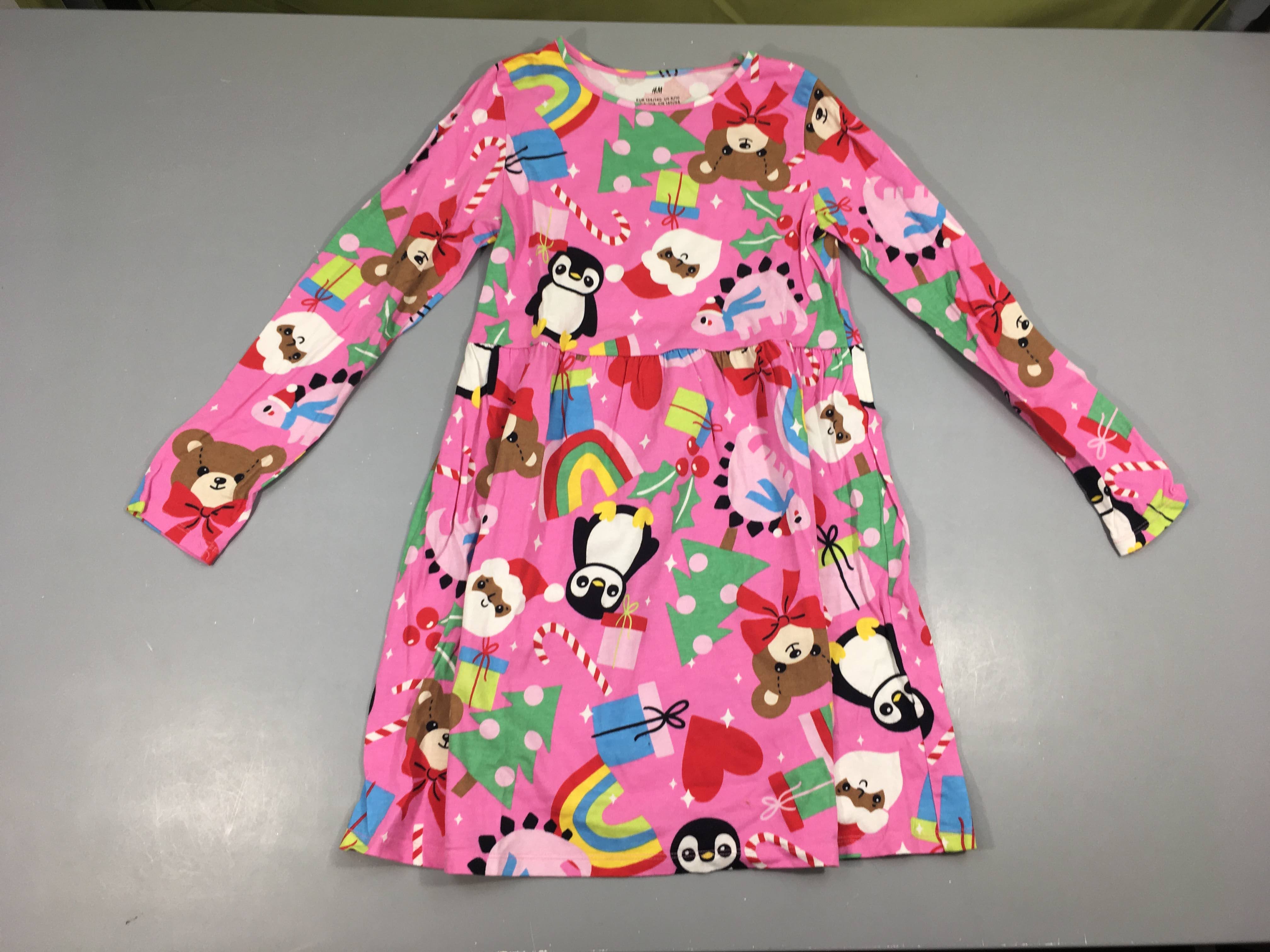 Robe m.l jersey rose motifs Noël