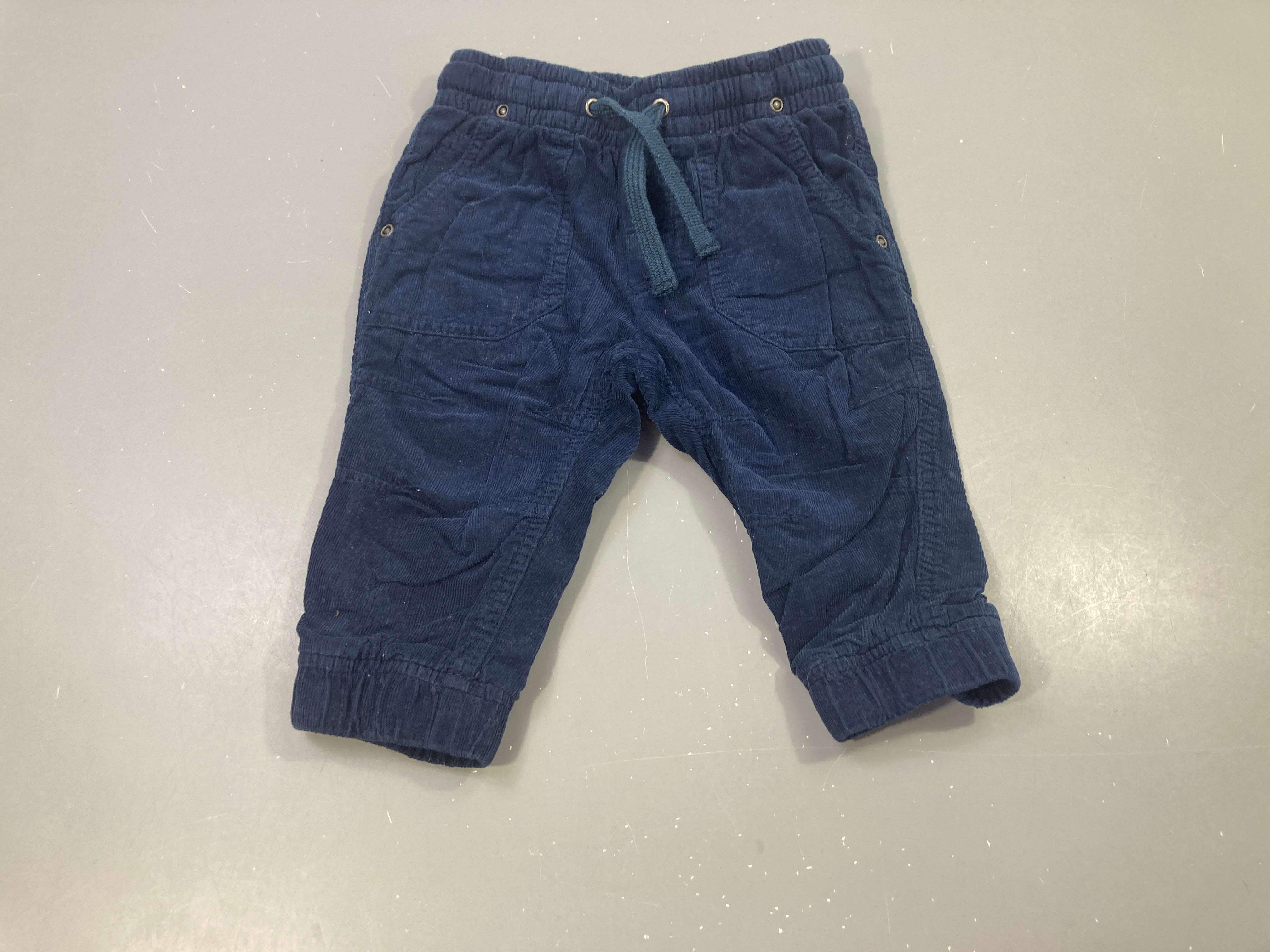 Pantalon bleu foncé velours doublé jersey
