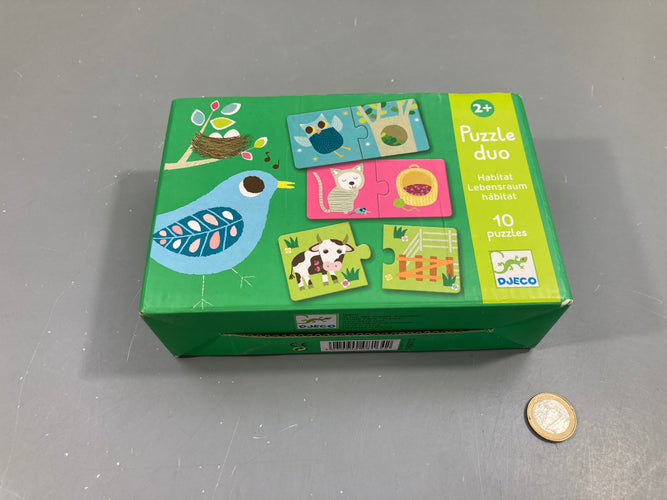 Puzzle duo, habitat, 10 puzzle, 2+, défraichi, moins cher chez Petit Kiwi