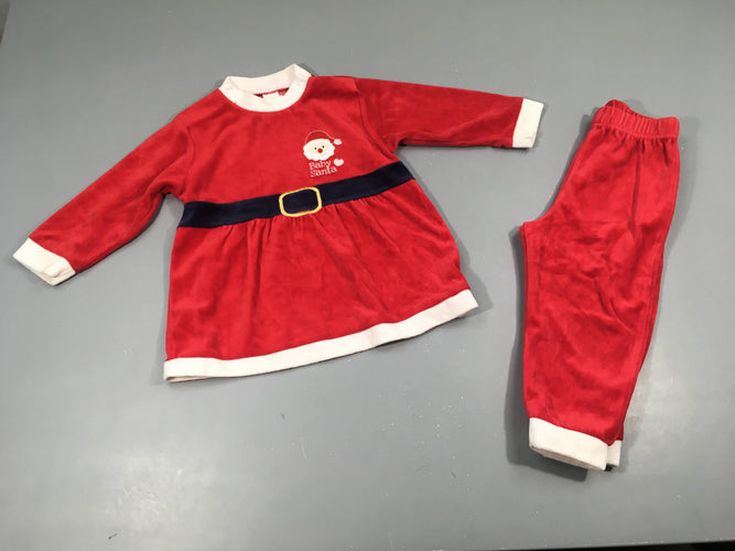 Robe m.l velours rouge Père Noël + Pantalon, moins cher chez Petit Kiwi