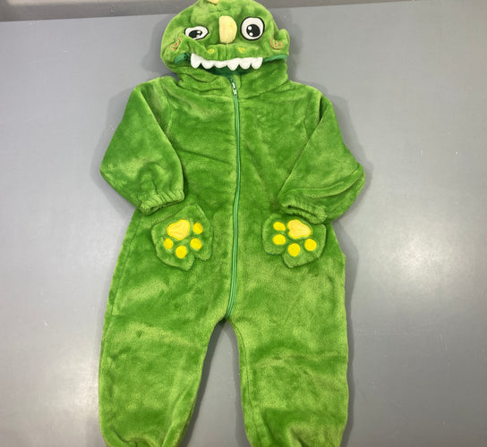 Surpyjama Dinosaure velours vert 90cm, moins cher chez Petit Kiwi
