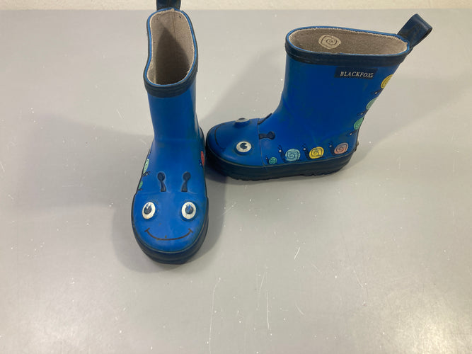 Bottes de pluie bleues Escargots, moins cher chez Petit Kiwi
