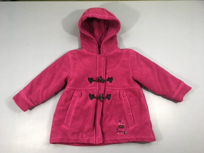 Veste polar rose à capuche, moins cher chez Petit Kiwi