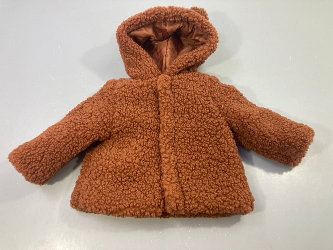 Manteau capuche sherpa marron, moins cher chez Petit Kiwi
