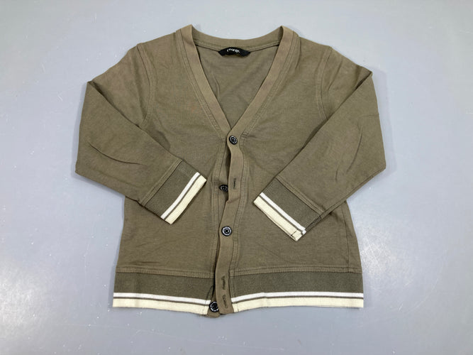 Gilet col V jersey kaki, george, moins cher chez Petit Kiwi