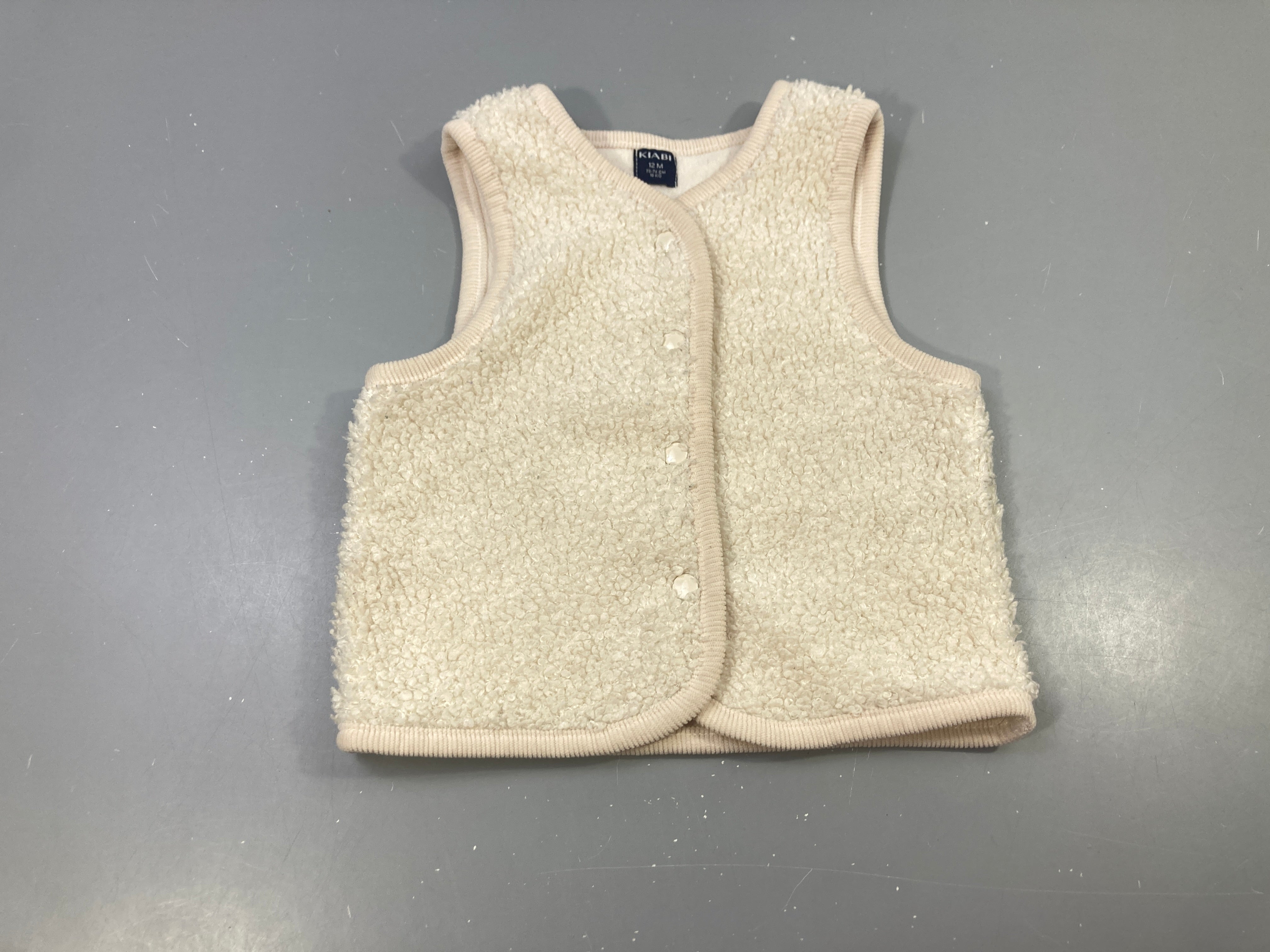 Gilet sherpa sans manches écru