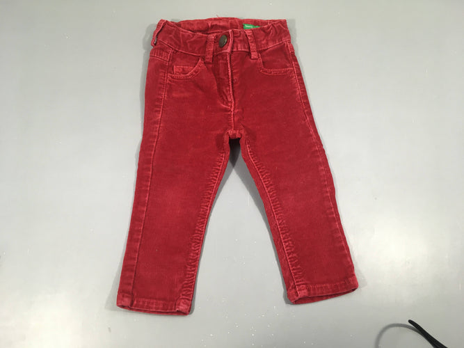 Pantalon velours côtelé rouge stretch skinny, moins cher chez Petit Kiwi
