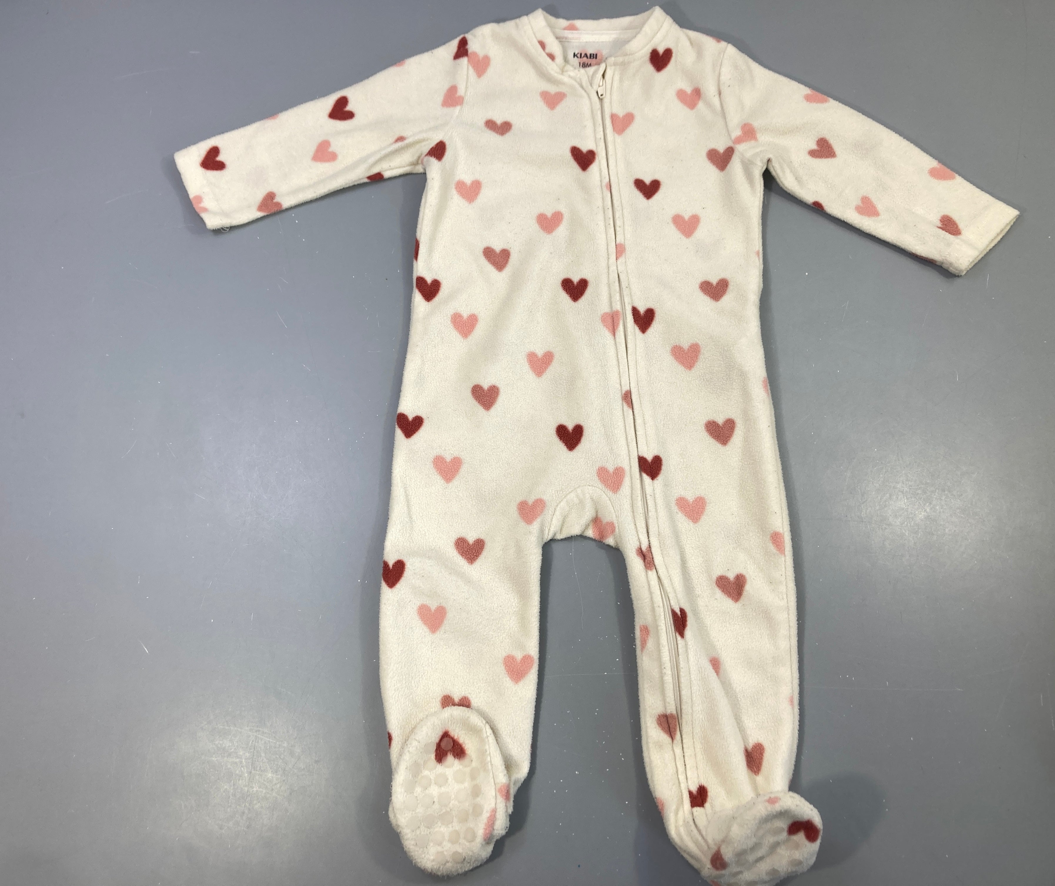 Surpyjama polar écru cœurs