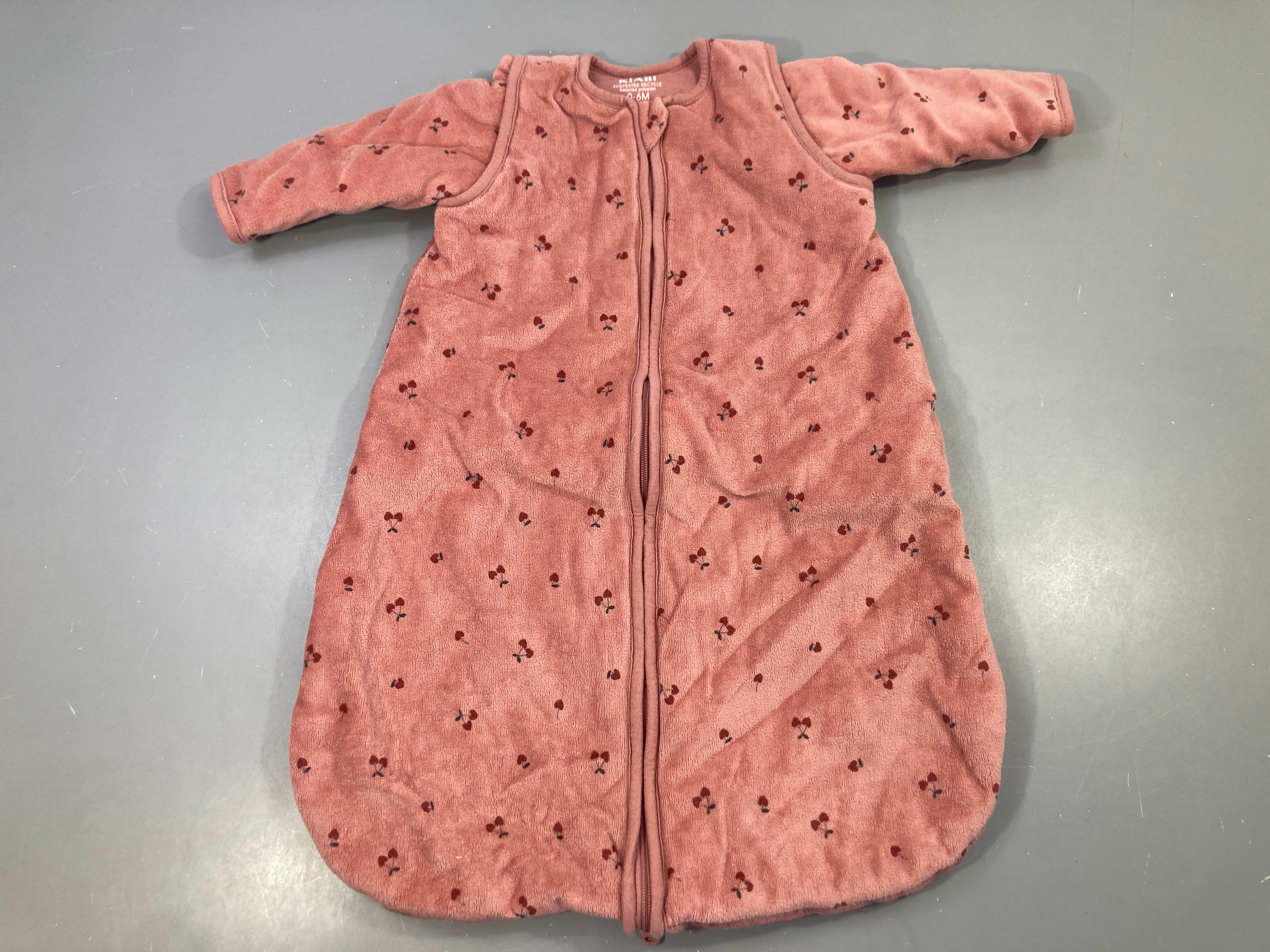 Gigoteuse velours ouatinée ml amovibles rose cerises