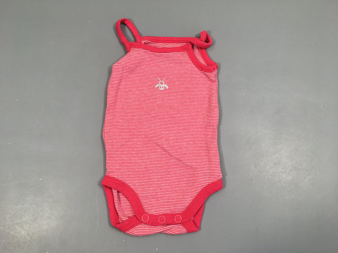 Body blanc rose rayé, moins cher chez Petit Kiwi